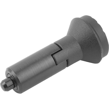 Kipp Indexing Plunger Without Collar Size:1, D1=12, D=5, L=47, Form:M With Locking Slot, Steel Hardened,  K0347.2105